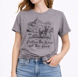 Love & Faith Follow The Word Not The Herd Tee NWT Sizes M L XL Cottagecore